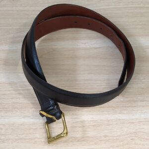 Coach Black Leather Belt with Brass Buckle 36"